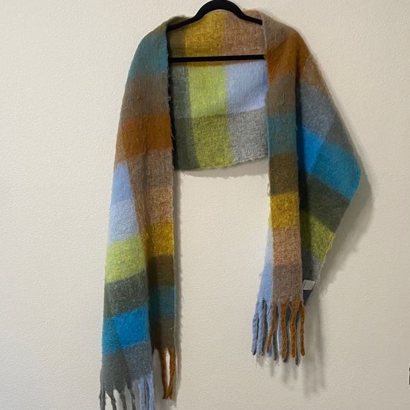 Wander Agio Accessories - Women’s Warm Multicolor Scarf Long Shawl Blanket Scarf with Fringe